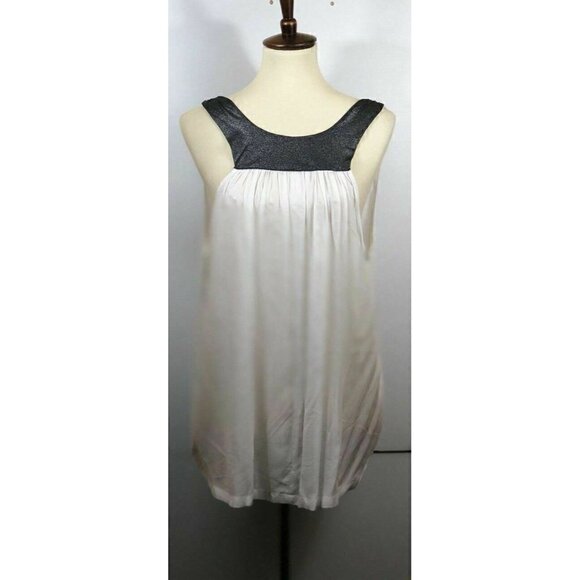 Curren Affair Dresses & Skirts - Current Affair  White Shimmer Hi Low Tank Top L
